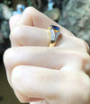 SJ1326 - Blue Sapphire with Diamond Ring Set in 18 Karat Gold Settings
