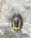 SJ1228 - Diamond Native American Ring Set in 18 Karat Gold Settings