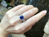 SJ1810 - Certified Royal Blue Sapphire with Diamond Ring Set in Platinum 950 Settings