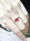 JR0674R - Marquise Ruby & Diamond Ring Set in 18 Karat Gold Setting