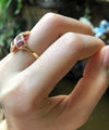 SJ1379 - Ruby with Diamond Ring Set in 18 Karat Gold Settings