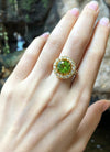 SJ6178 - Peridot with Yellow Diamond Ring Set in 18 Karat Gold Settings
