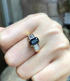 SJ1949 - Blue Sapphire with Diamond Ring Set in 18 Karat Gold Settings