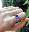 SJ6066 - Blue Sapphire with Diamond Ring Set in 18 Karat Gold Settings