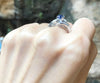 SJ1166 - Blue Sapphire with Diamond Ring Set in Platinum 900 Settings