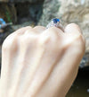 SJ2893 - Blue Sapphire with Ruby and Diamond Ring Set in 18 Karat White Gold Settings