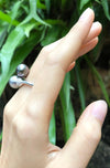 JRB4027 - Tahitian South Sea Pearl & Diamond Ring Set in 18 Karat White Gold Setting