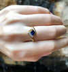 SJ1451 - Blue Sapphire with Diamond Ring Set in 18 Karat Gold Settings
