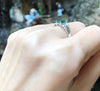 JR1154T - Emerald & Diamond Ring Set in 18 Karat White Gold Setting