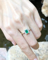 SJ1211 - Emerald with Diamond Ring Set in 18 Karat Gold Settings