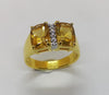 SJ6230 - Citrine with Diamond Ring Set in 18 Karat Gold Settings