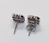 SJ6223 - Pink Sapphire with Diamond Clover Earrings Set in 18 Karat White Gold Settings