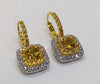 SJ6195 - Yellow Sapphire with Diamond Earrings Set in 18 Karat White Gold Settings