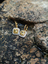 SJ6195 - Yellow Sapphire with Diamond Earrings Set in 18 Karat White Gold Settings