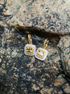 SJ6195 - Yellow Sapphire with Diamond Earrings Set in 18 Karat White Gold Settings