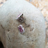 SJ6223 - Pink Sapphire with Diamond Clover Earrings Set in 18 Karat White Gold Settings