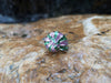SJ2046 - Tsavorite with Pink Sapphire Sea Shell Ring Set in 18 Karat White Gold