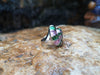 SJ2046 - Tsavorite with Pink Sapphire Sea Shell Ring Set in 18 Karat White Gold