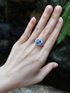 SJ6099 - Blue Sapphire with Pink Sapphire and Diamond Ring Set in 18 Karat White Gold