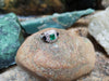 SJ2048 - Emerald with Blue Sapphire and Diamond Ring Set in Platinum 900 Settings