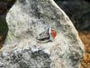 SJ6299 - Fire Opal with Orange Sapphire and Diamond Ring Set in 18 Karat White Gold