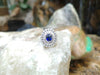 SJ6080 - Blue Sapphire with Diamond Ring Set in 18 Karat White Gold Settings