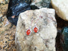 SJ2558 - Carnelian with Diamond and Orange Sapphire Earrings Set in 18 Karat White Gold