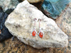 SJ2558 - Carnelian with Diamond and Orange Sapphire Earrings Set in 18 Karat White Gold