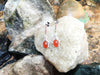 SJ2558 - Carnelian with Diamond and Orange Sapphire Earrings Set in 18 Karat White Gold