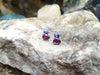 SJ2126 - Garnet, Tanzanite with Diamond Earring Set in 18 Karat White Gold