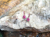 SJ2186 - Cabochon Ruby with Diamond and Pink Sapphire Earrings Set in 18 Karat Rose Gold