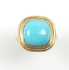 SJ2128 - Turquoise Ring Set in 18 Karat Gold Settings