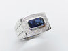 SJ1666 - Blue Sapphire with Diamond Ring Set in 18 Karat White Gold Settings