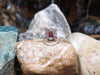 SJ6233 - Cabochon Ruby with Diamond Ring Set in 18 Karat White Gold Settings