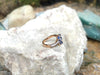 SJ2066 - Blue Sapphire with Diamond Ring Set in 18 Karat Rose Gold Settings