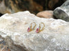 SJ2115 - Pink Sapphire with Diamond Earrings Set in 18 Karat Gold Settings