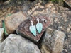 SJ6213 - Carve Jade with Diamond Leaf Earrings Set in 18 Karat White Gold Settings