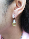 SJ6205 - Lemon Quartz with Diamond Earrings Set in 18 Karat White Gold Settings