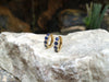 SJ2166 - Blue Sapphire with Diamond Huggies/Hoop Earrings Set in 18 Karat Gold Settings