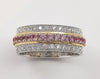 SJ2146 - Pink Sapphire with Diamond Eternity Ring Set in 18 Karat White Gold Settings