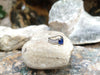 SJ1826 - Blue Sapphire with Diamond Ring Set in 18 Karat White Gold Settings
