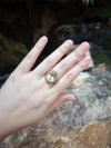 SJ2126 - Citrine with Blue Sapphire Ring set in 18 Karat Gold Settings