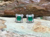 SJ1830 - Emerald with Diamond Earrings Set in 18 Karat White Gold Settings