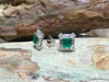 SJ1830 - Emerald with Diamond Earrings Set in 18 Karat White Gold Settings