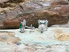 SJ1830 - Emerald with Diamond Earrings Set in 18 Karat White Gold Settings