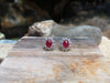 SJ1687 - Cabochon Ruby with Diamond Earrings Set in 18 Karat Gold Settings