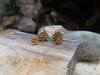 SJ1687 - Cabochon Ruby with Diamond Earrings Set in 18 Karat Gold Settings