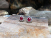 SJ1687 - Cabochon Ruby with Diamond Earrings Set in 18 Karat Gold Settings