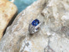 SJ6134 - Certified Ceylon Blue Sapphire with Diamond Ring Set in 18 Karat White Gold