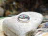 SJ1846 - Ruby, Emerald and Blue Sapphire Ring Set in 18 Karat White Gold Settings